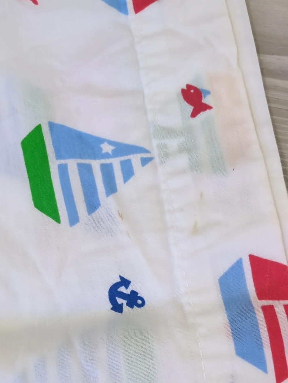 Vintage 90s Welswood Sailboat Sheet Fabric Craft Lot Nautical Y2K Cotton Blend